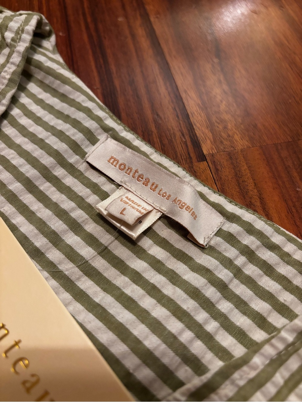 Monteau Beige and White Striped Sleeveless Jumpsuit - Picture 4 of 5